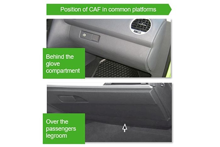 Posisi filter kabin.