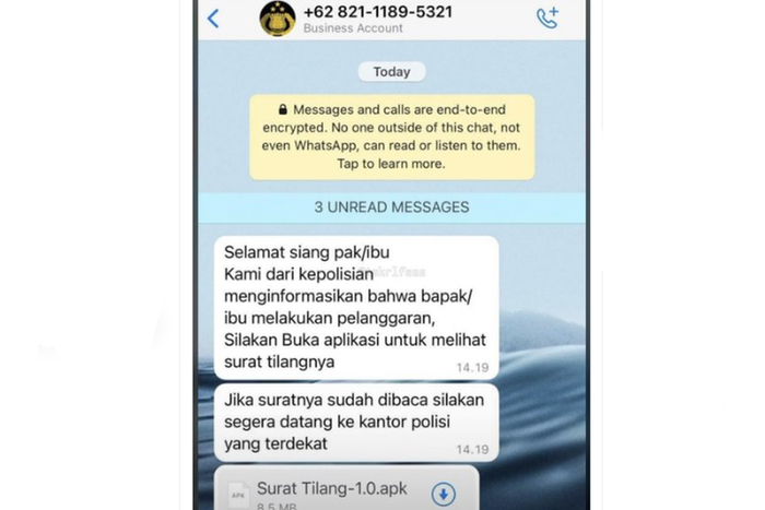 Surat Tilang Elektronik lewat WhatsApp dipastikan penipuan