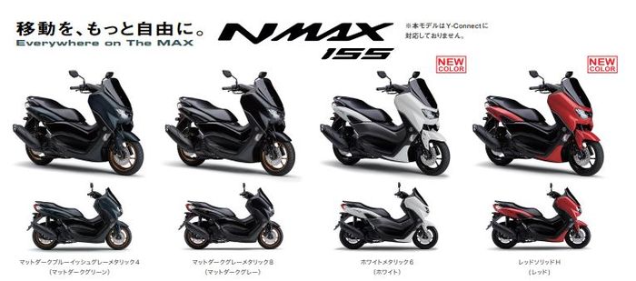 Yamaha NMAX 155 2023 Jepang membawa dua pilihan warna baru yakni White dan Red.
