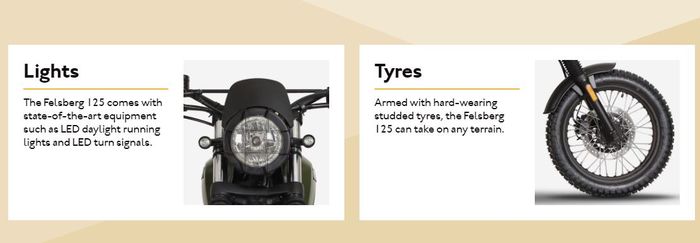 fitur lampu LED dan ban trail yang digunakannya cocok untuk menjelajah.