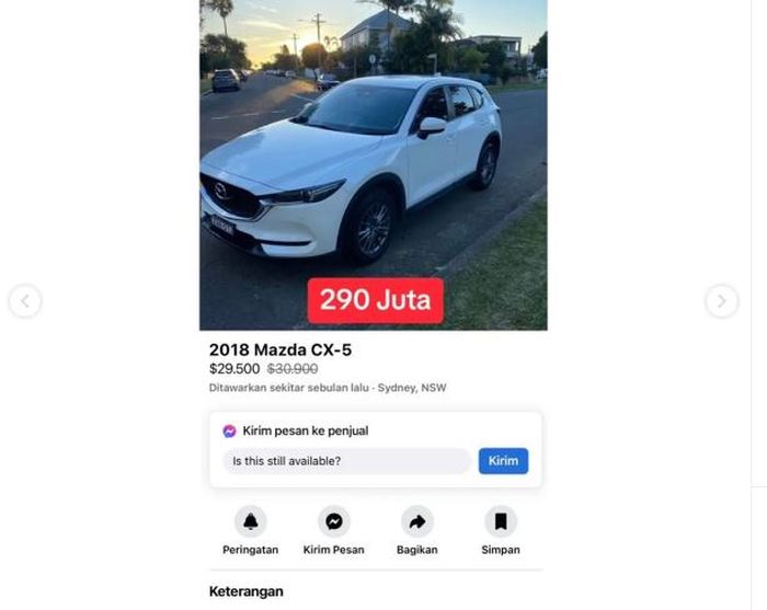 mobil bekas Mazda CX-5 2018 di Australia.