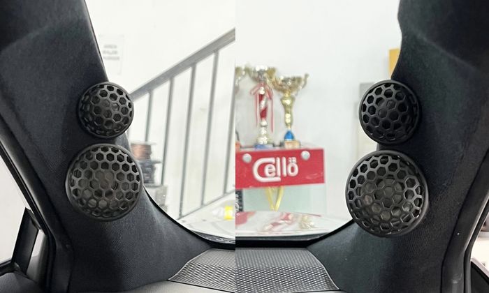 Speaker tweeter dan midrange Cello Audio dengan dudukan OEM fitment 
