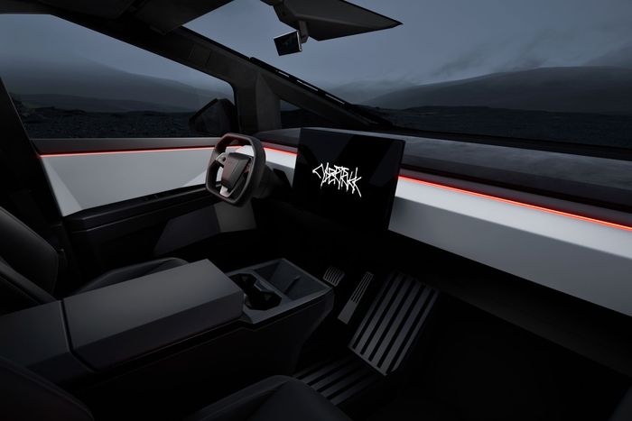 Interior Tesla Cybertruck.