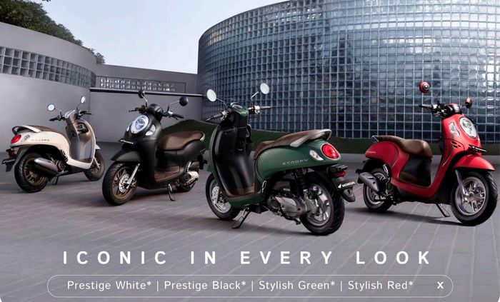 Seluruh pilihan warna baru pada New Honda Scoopy varian Stylish dan Prestige.