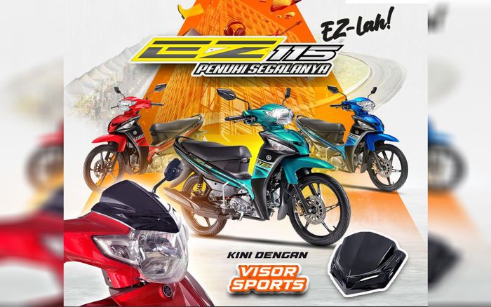 model baru Yamaha EZ115 terdapat tambahan visor sporty.