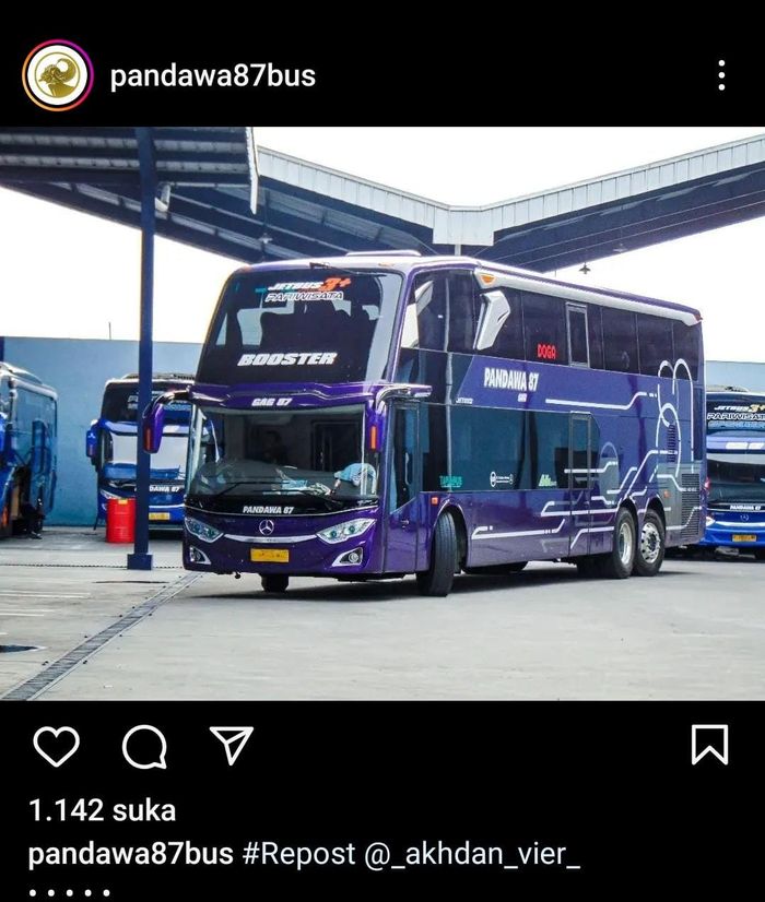 Bus Tingkat atau double decker PO Pandawa 87