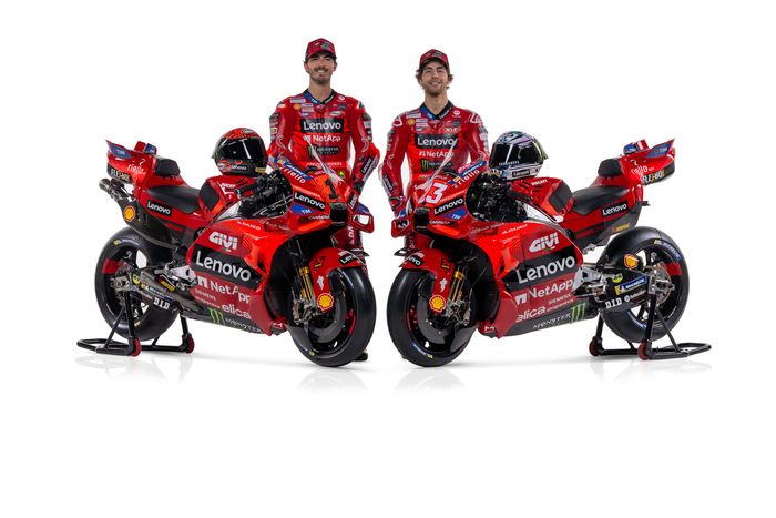 Livery tim Ducati Lenovo MotoGP 2024, bersama Pecco Bagnaia dan Enea Bastianini
