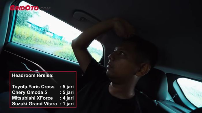 Pengukuran headroom Chery Omoda 5 RZ.