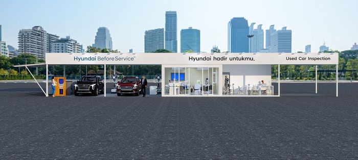 Ilustrasi area Hyundai Service Point di IIMS 2024.
