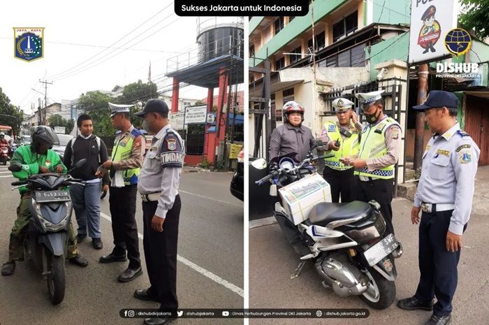 Hasil razia menindak pemotor lawan arah di Jakarta.