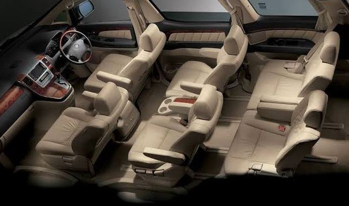 ilustrasi kabin Toyota Alphard gen 1