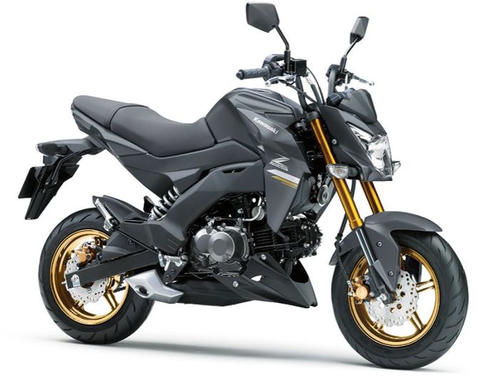 Kawsaki Z125 Pro memiliki warna Metallic Dark Gray