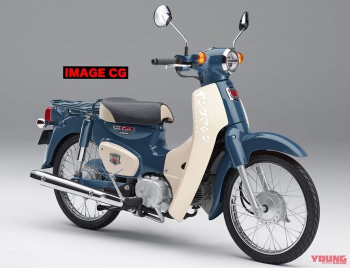 renderan warna biru diambil dari skema Honda C50 tahun 1966