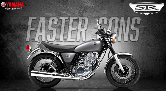 tampilan Yamaha SR400 masih mempertahankan desain orisinalnya