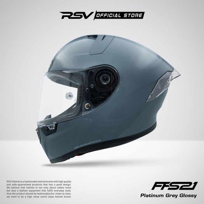 Helm Full Face RSV FFS21 SOLID COLOR - PLATINUM GREY