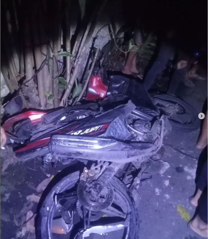 Yamaha Jupiter MX 135 milik pengojek online yang tewas ditabrak mahasiswa naik Toyota Harrier di Jl BKR, kota Bandung, Jawa Barat