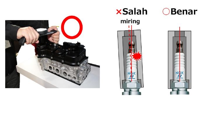 Proses pemasangan busi yang benar
