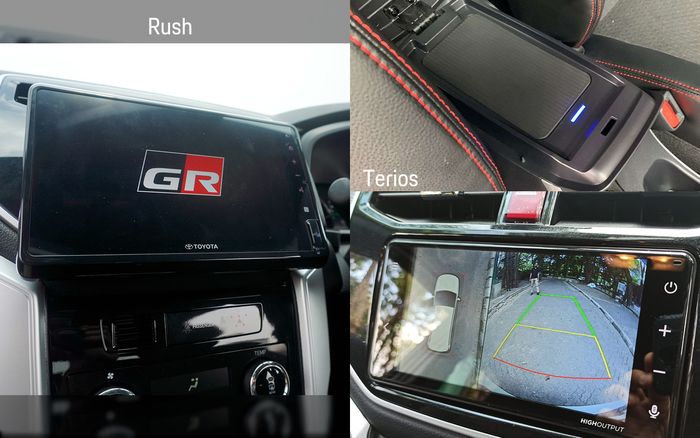 Selagi Toyota Rush dapat head unit besar, Terios sudah dapat wireless charger dan kamera 360.
