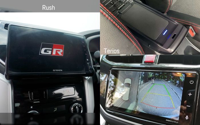 Selagi Toyota Rush dapat head unit besar, Terios sudah dapat wireless charger dan kamera 360.