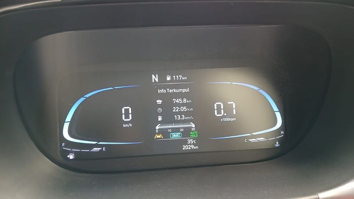 Auto hold aktif berwarna hijau