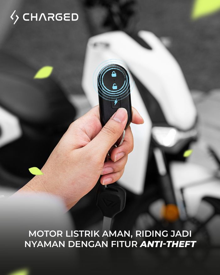 Fitur alarm dan anti-pencurian di motor listrik Charged Indonesia