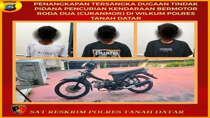 Tiga remaja dibekuk polisi karena terlibat pencurian motor