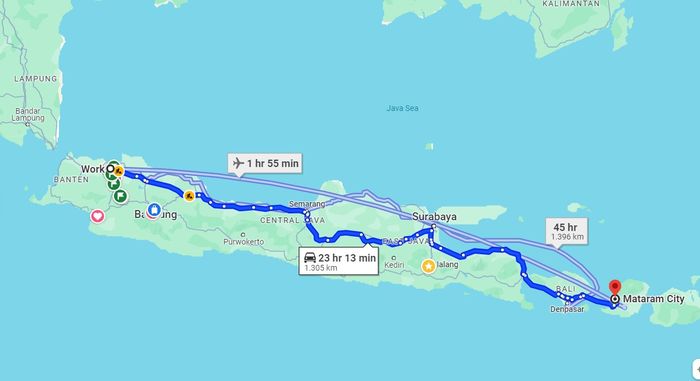Jarak tempuh Neta L hampir setara dengan perjalanan Jakarta-Mataram, NTB.