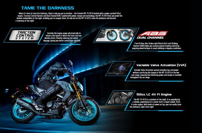 Yamaha MT-15 V2 di India sudah dilengkapi rem ABS dual channel dan kontrol traksi