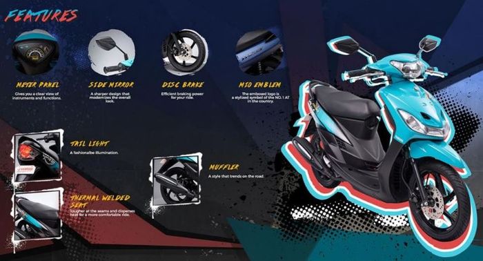 fiturnya tergolong standar untuk ukuran skuter matik zaman sekarang