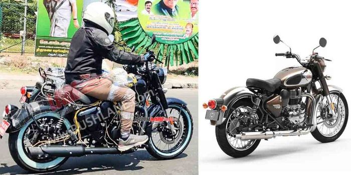 perbedaan tampilan Royal Enfield Classic 350 Bobber (kiri) dan Classic 350 (kanan)