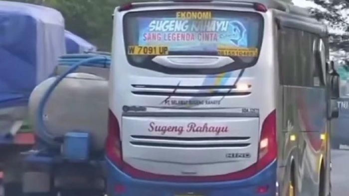 Bus Sugeng Rahayu ugal-ugalan dan nekat makan jalan dari arah berlawanan