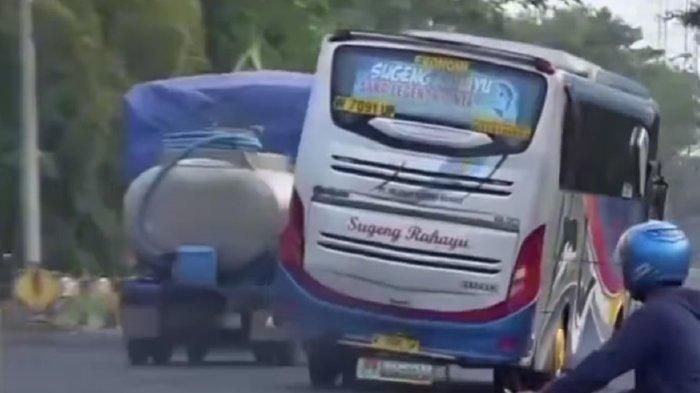 Viral video Bus Sugeng Rahayu atau punya julukan lumba-lumba darat ugal-ugalan di jalan