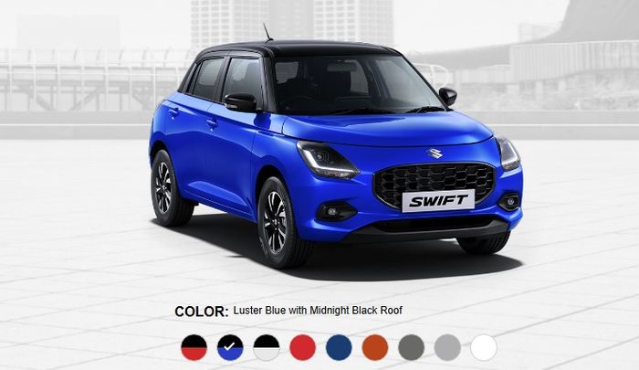 Pilihan warna Suzuki Swift spek India.