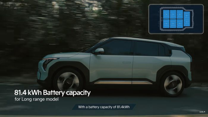 Kia EV3 memiliki baterai hingga 81,4 kWh.