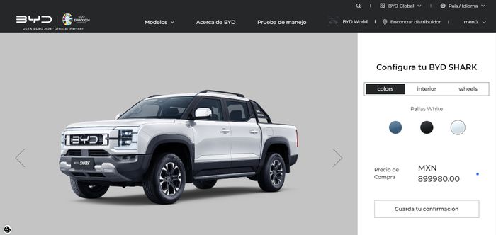 Warna Pallas White berikan kesan elegan untuk BYD Shark.