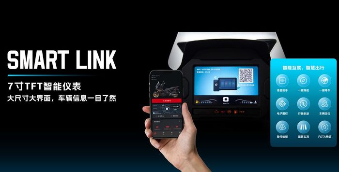 panel instrumen Kymco X350 dapat terkoneksi ke smartphone via aplikasi Smart Link