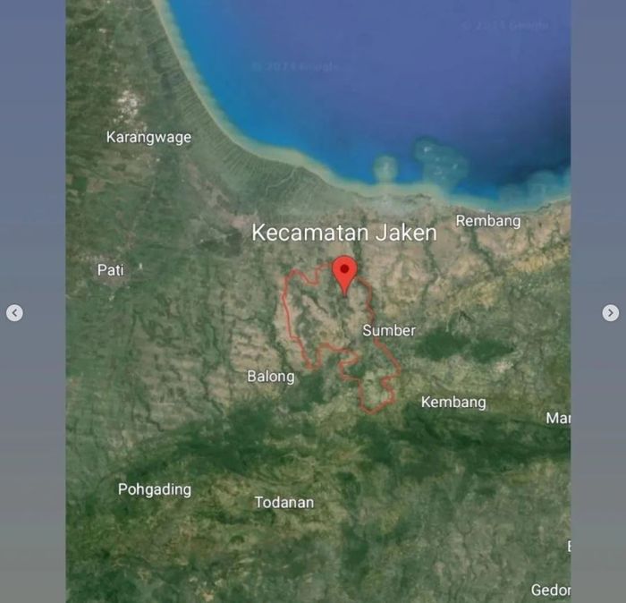 Foto maps kecamatan di kabupaten Pati yang dituding menjadi sarang penadah kendaraan bodong
