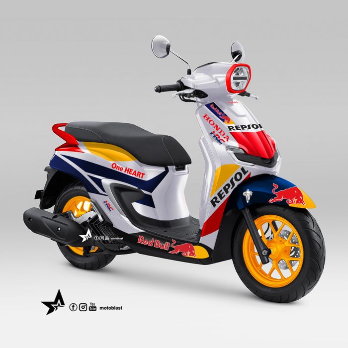Repaint Honda Stylo 160 aliran racing bisa pakai livery Repsol Honda