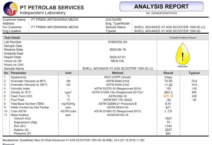 Sampel J punya flash point COC dibawah typical namun masih masuk dalam standar SNI