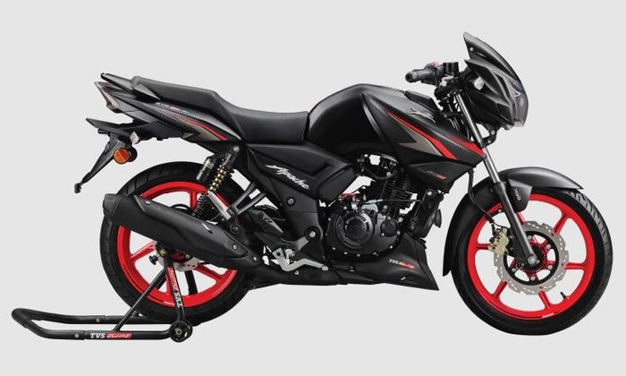 punya striping lebih sporty dibanding TVS Apache RTR 160 standar
