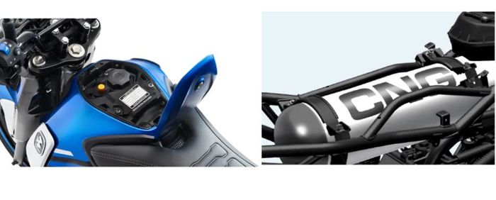 tersedia tangki bensin 2 liter dan CNG 2 kg