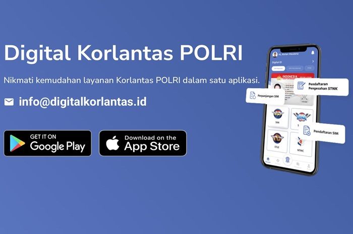 Aplikasi Digital Korlantas Polri untuk perpanjang SIM online.