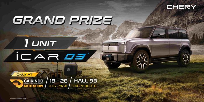 Chery Indonesia gelar promo grand price 1 unit iCar 03 untuk setiap pembelian produk Chery non pre-booking selama GIIAS 2024