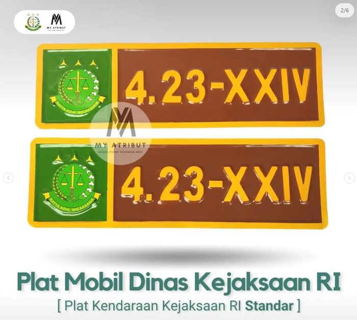 Pelat nomor dinas Kejaksaan Agung RI