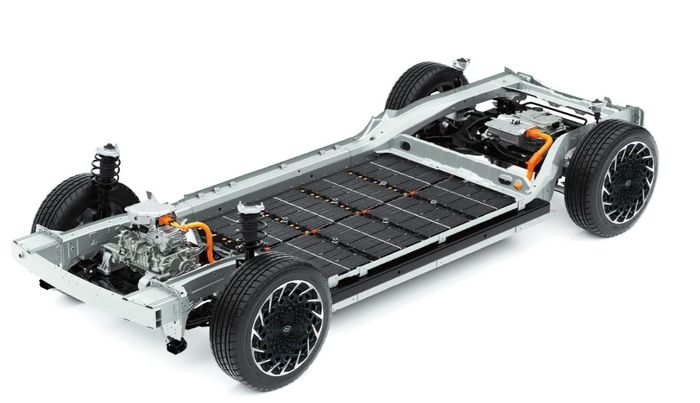 iliustrasi komponen baterai di mobil listrik Hyundai