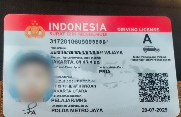 Contoh SIM A Format baru 2024