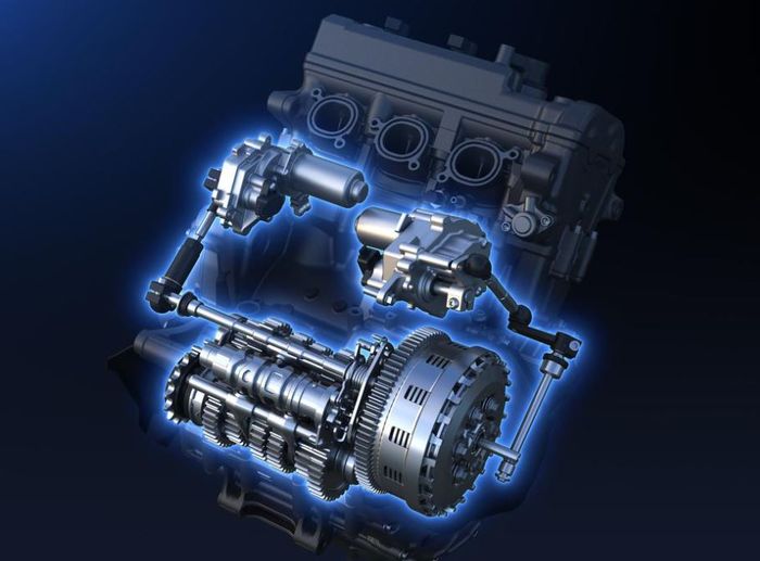 dua aktuator bekerja di bagian kopling dan roda gigi untuk melakukan perpindahan gigi