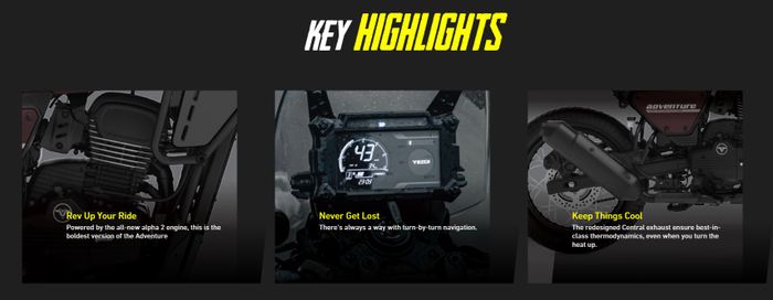 fitur Yezdi Adventure model 2024