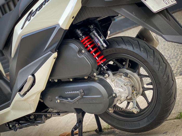 Sokbreker belakang Suzuki Avenis 125 bisa pakai merek apapun dengan ukuran ideal 310 mm