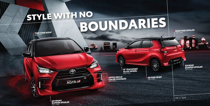 aksesori pada eksteriornya membuat tampilan Agya GR Sport lebih agresif dibanding tipe E dan G